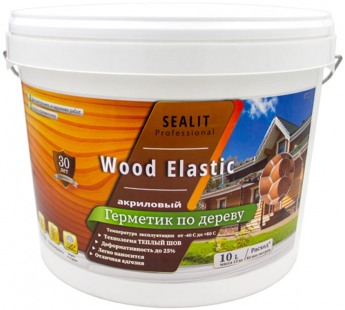 Купить ГЕРМЕТИК - Sealit Wood Elastic для работы с деревянными материалами 10 л в Каспийске, Республика Дагестан