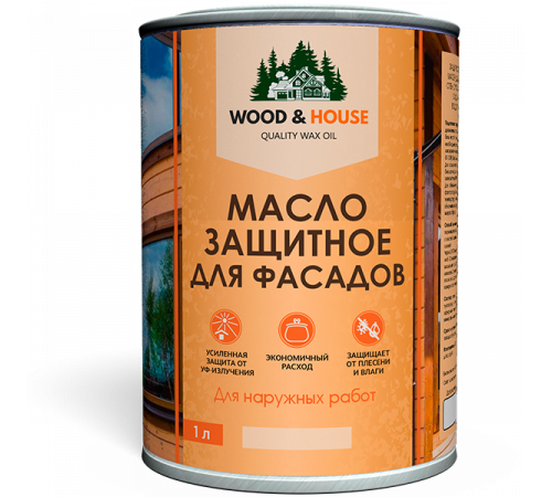 Купить МАСЛО ЗАЩИТНОЕ ДЛЯ ФАСАДОВ WOOD & HOUSE в Каспийске, Республика Дагестан