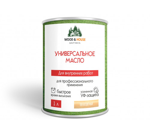 Приобрести ЦВЕТНОЕ УНИВЕРСАЛЬНОЕ МАСЛО WOOD & HOUSE Серия ПРОФИ в Каспийске, Республика Дагестан